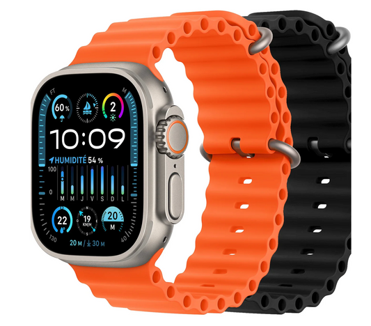 Reloj inteligente iTech® SERIES 8 Ultra (correa negra+naranja)