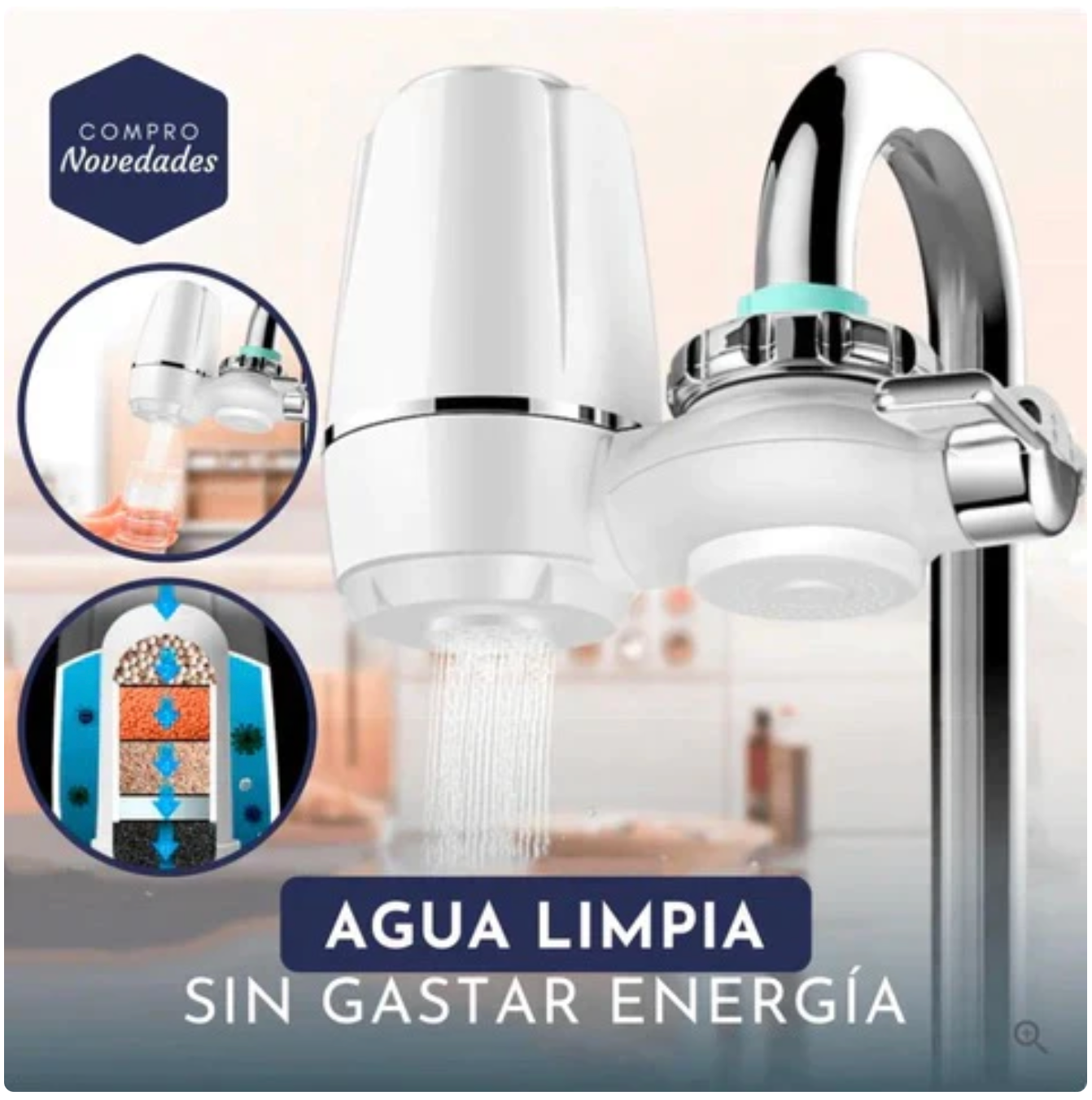 Filtro de agua para grifo Waterjet® reutilizable