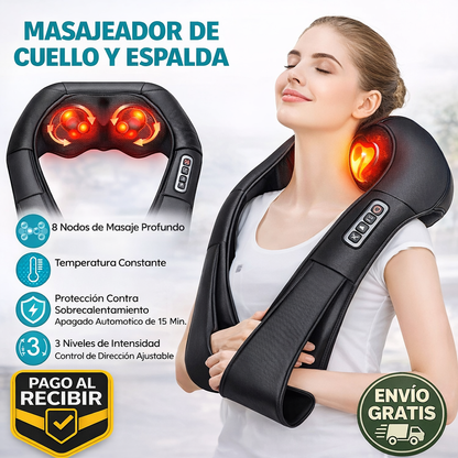 MASAJEADOR CERVICAL ELÉCTRICO PRO — TECNOLOGÍA DE ALIVIO INTELIGENTE