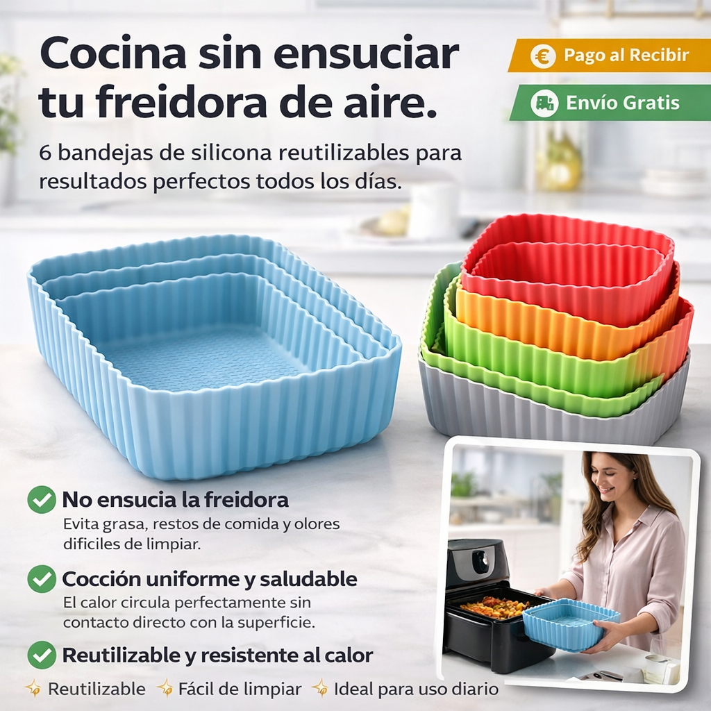 🍳 Tu Air Fryer limpia. Tu comida perfecta.