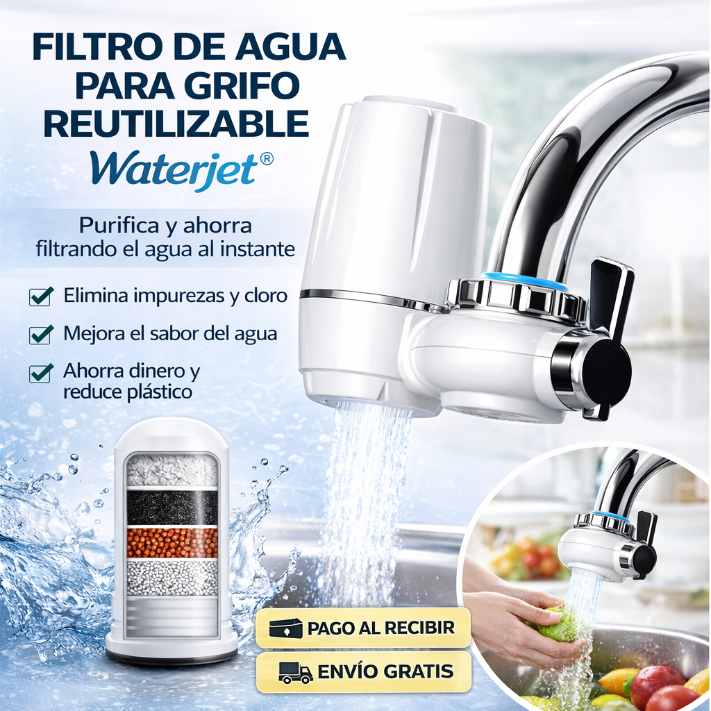 Filtro de agua para grifo Waterjet® reutilizable