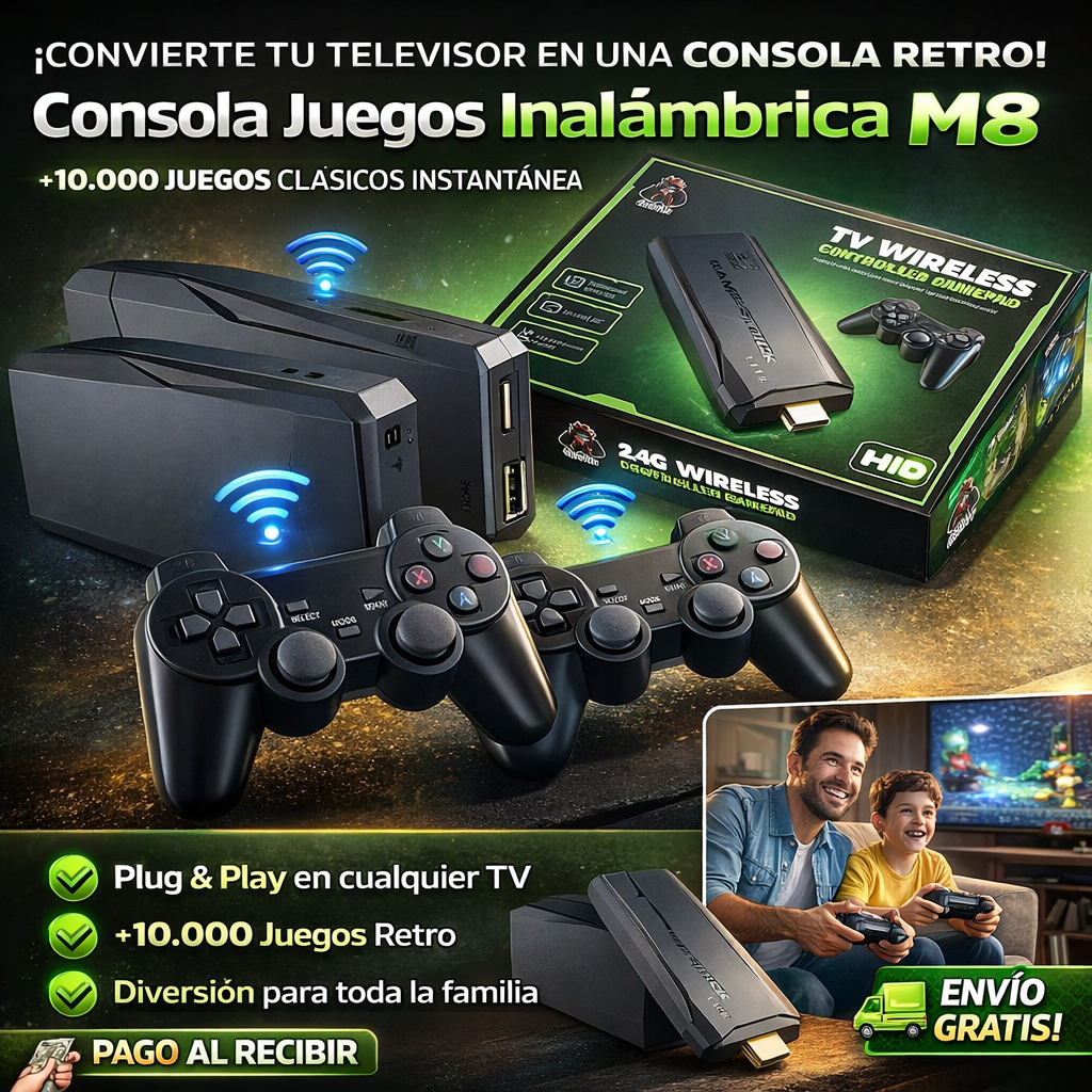 🕹️ CONSOLA JUEGOS INALÁMBRICA M8