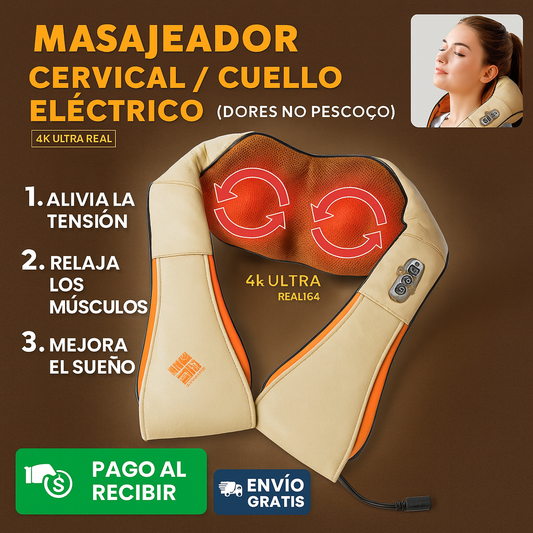 MASAJEADOR CERVICAL ELÉCTRICO PRO — TECNOLOGÍA DE ALIVIO INTELIGENTE