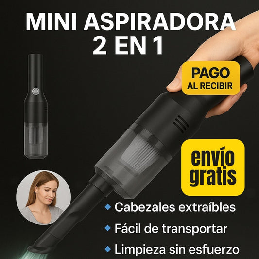 MINI ASPIRADORA 2 EN 1 – LIMPIEZA RÁPIDA EN CUALQUIER LUGAR